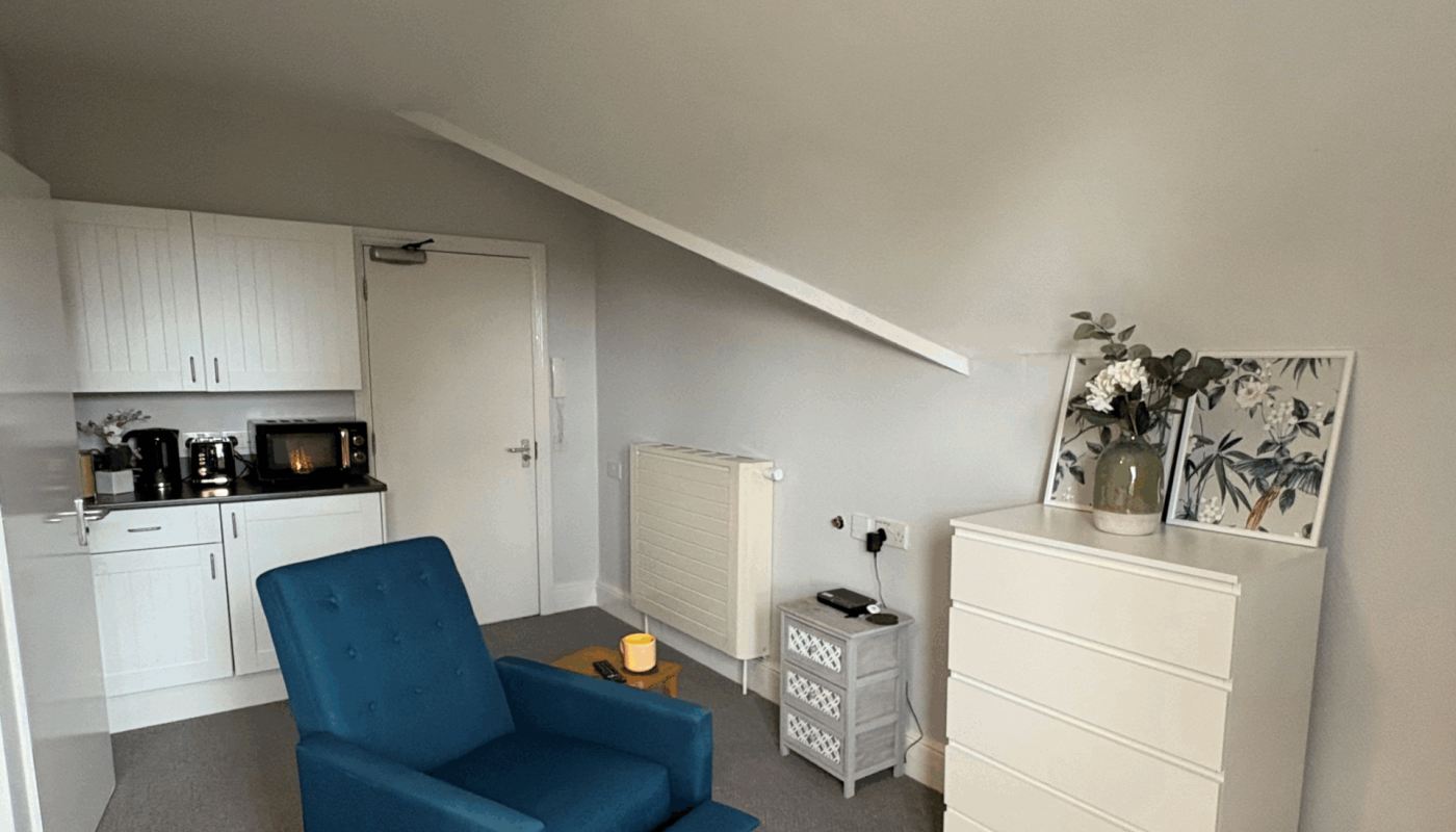 Henleaze room 19 kitchenette view